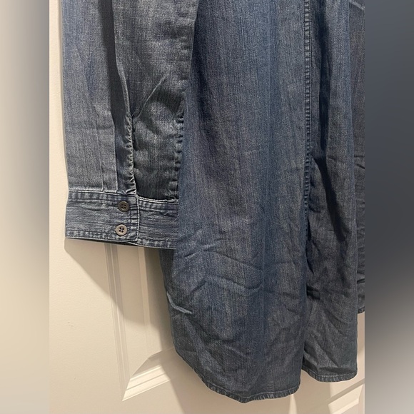 NWT The Fisher Project EILEEN FISHER Chambray Hi/Low Hem Denim Shirt Large $208 - Picture 7 of 13